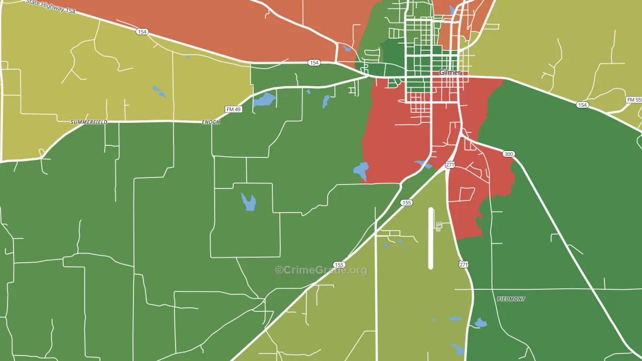Enoch, TX Map of Assault Rates