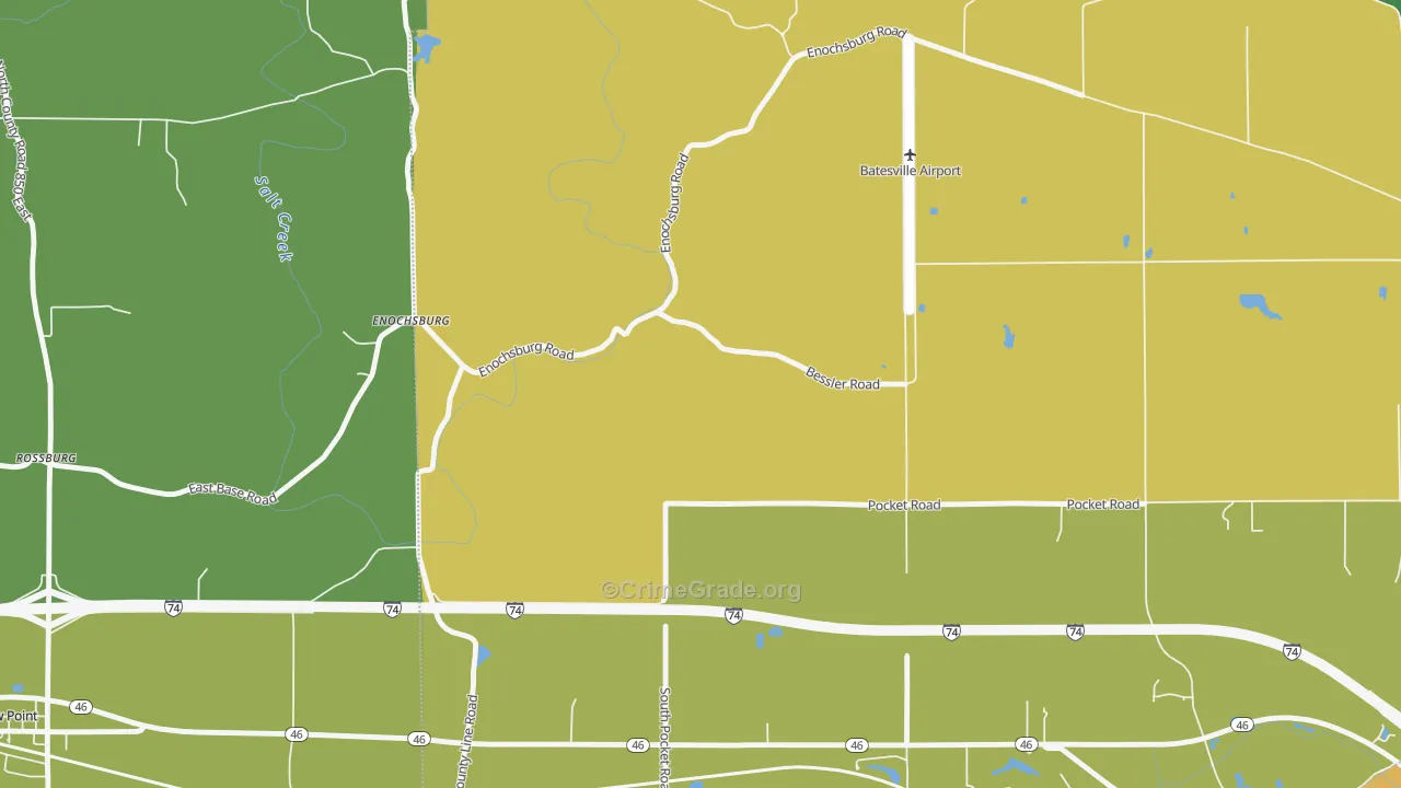 Enochsburg, IN Map of Assault Rates