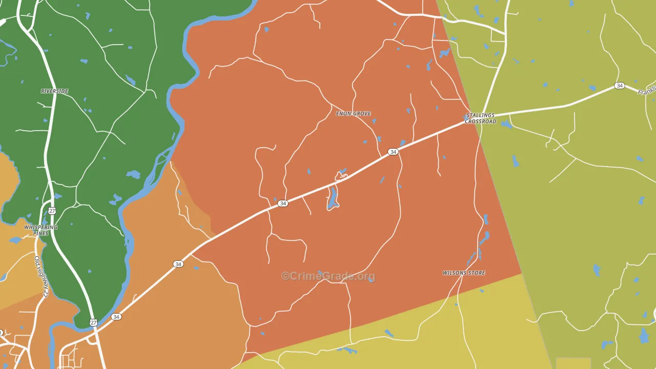 Enon Grove, GA Map of Assault Rates