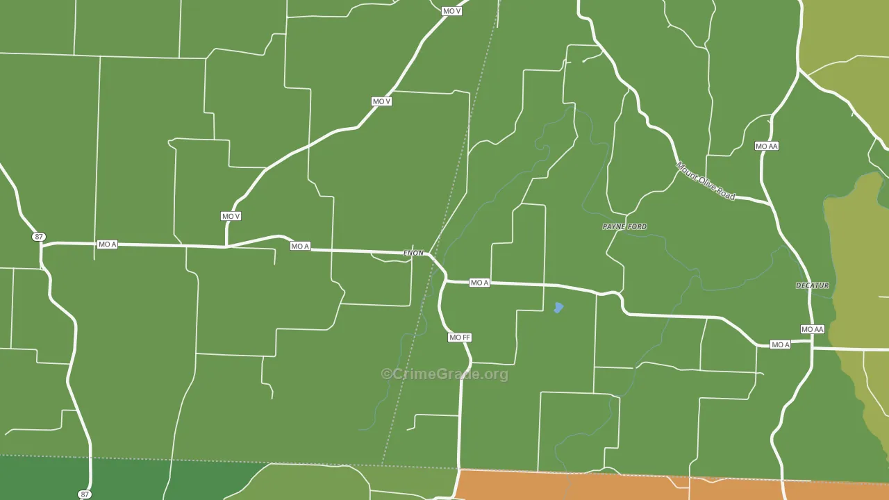 Enon, MO Map of Assault Rates