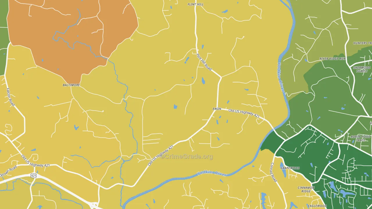 Enon, NC Map of Assault Rates