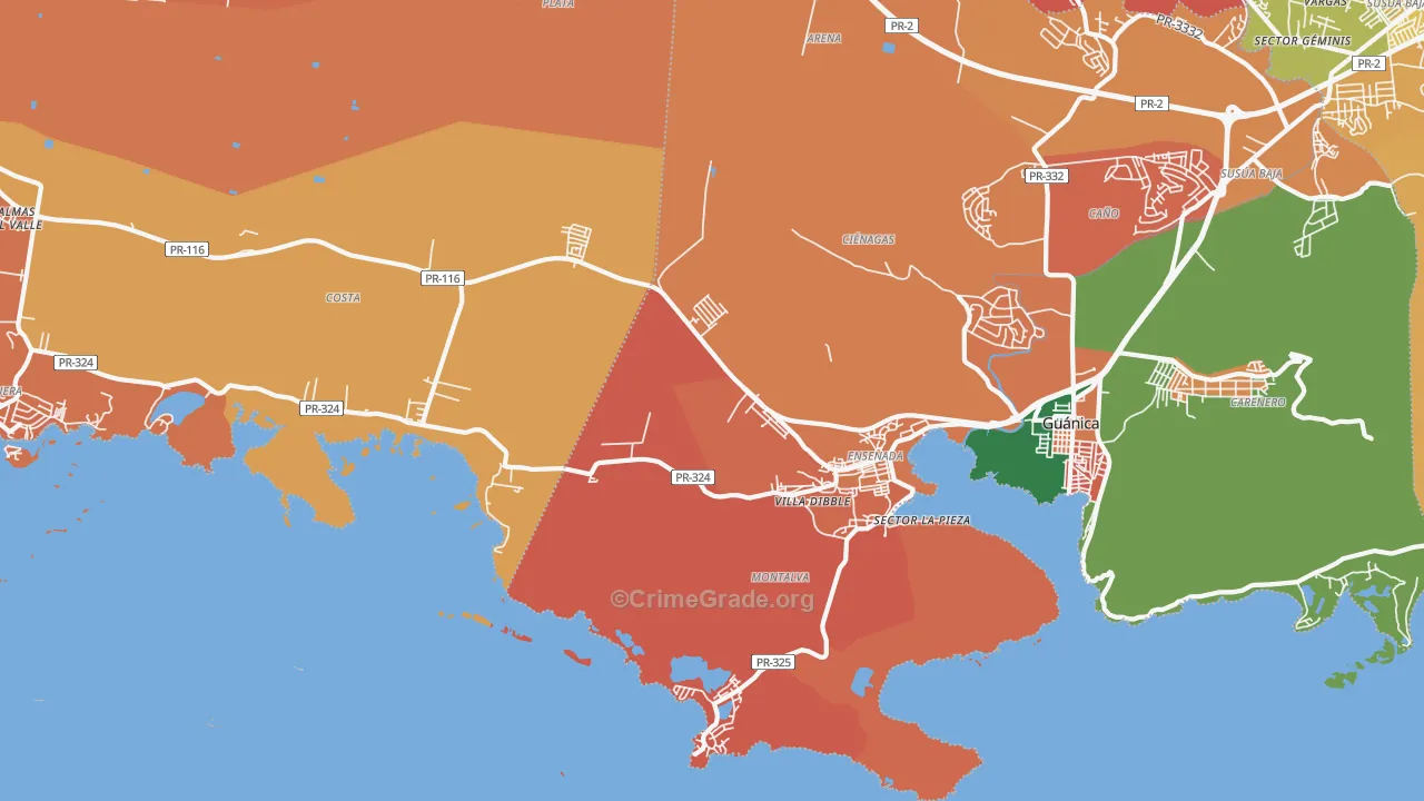 Ensenada, PR Map of Assault Rates