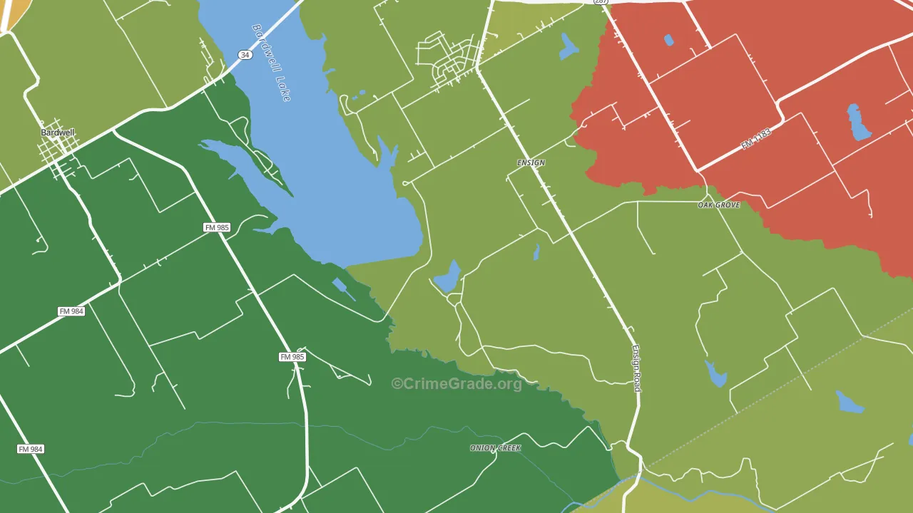 Ensign, TX Map of Assault Rates