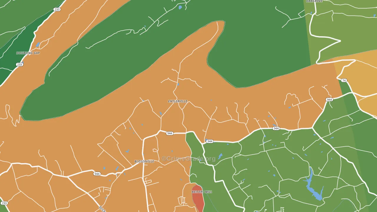 Entlerville, PA Map of Assault Rates