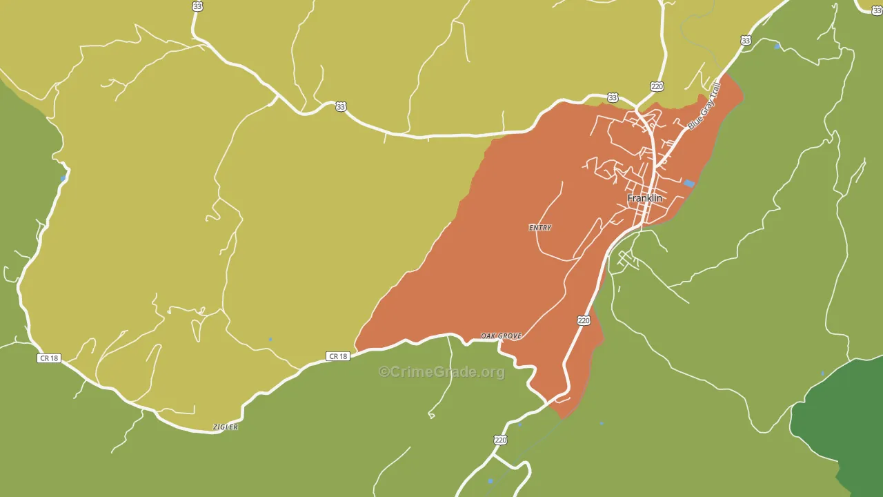 Entry, WV Map of Assault Rates