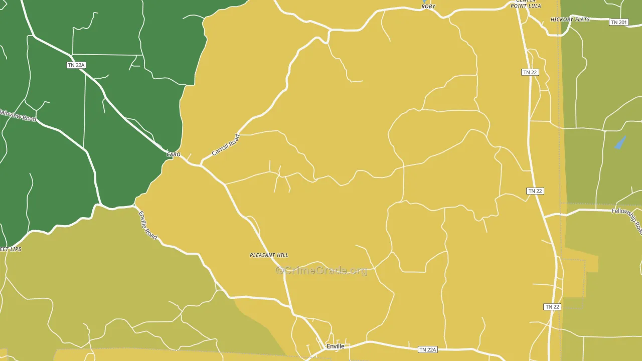 Enville, TN Map of Assault Rates