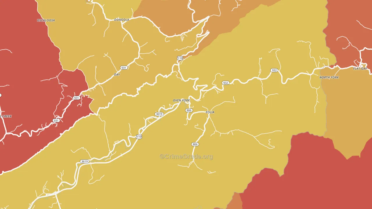 Eolia, KY Map of Assault Rates