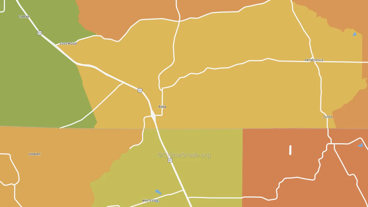 Eolia, MO Map of Assault Rates