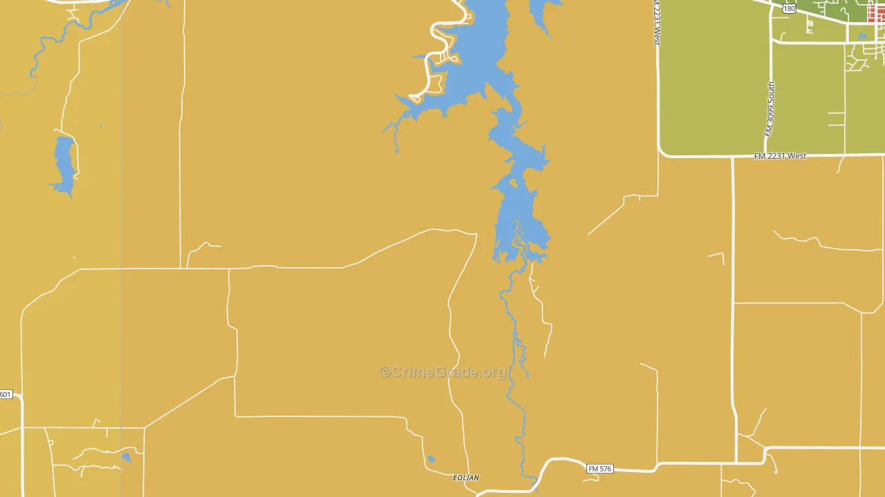 Eolian, TX Map of Assault Rates