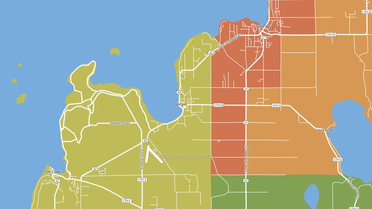 Ephraim, WI Map of Assault Rates