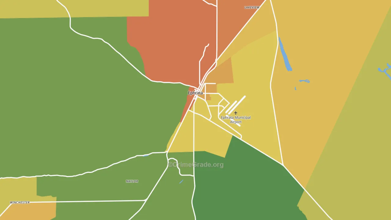 Ephrata, WA Map of Assault Rates