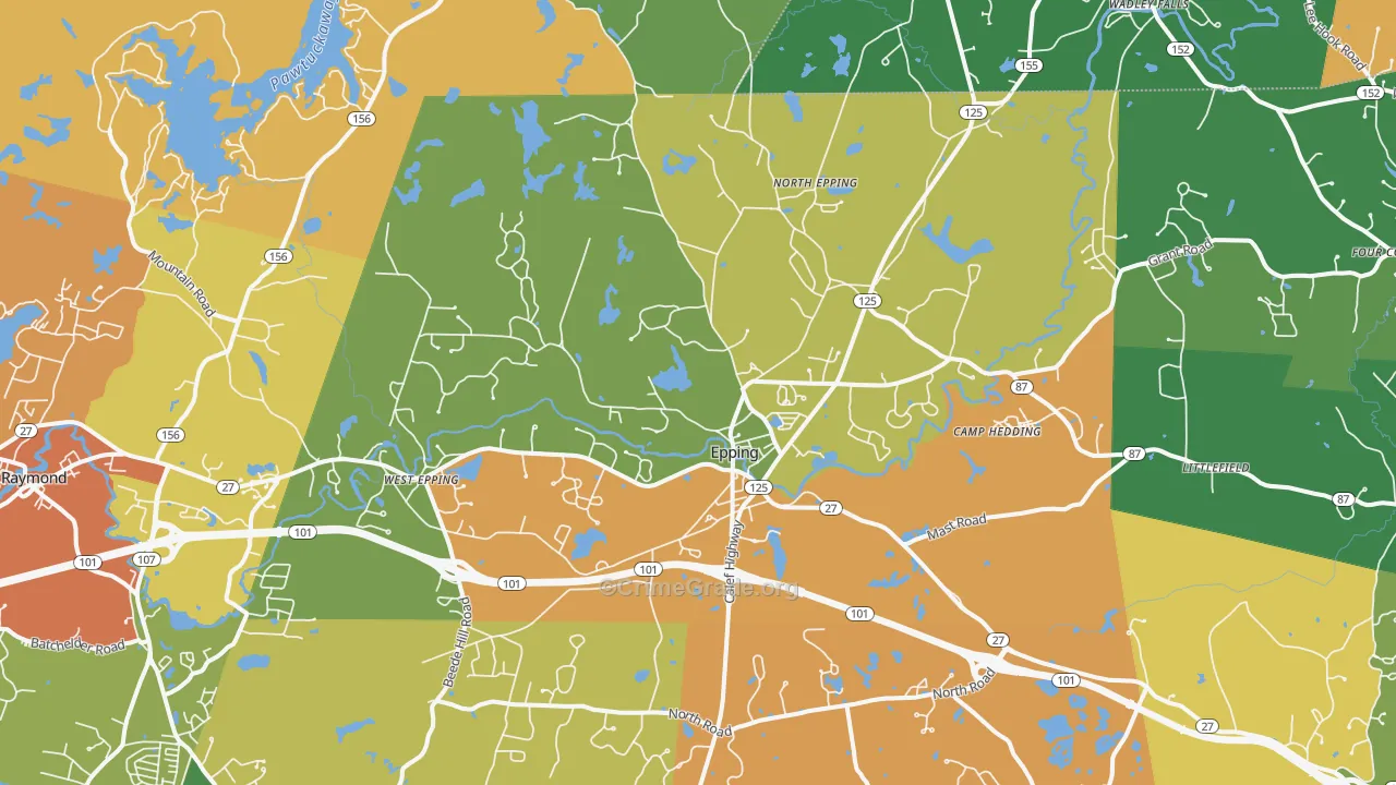 Epping, NH Map of Assault Rates