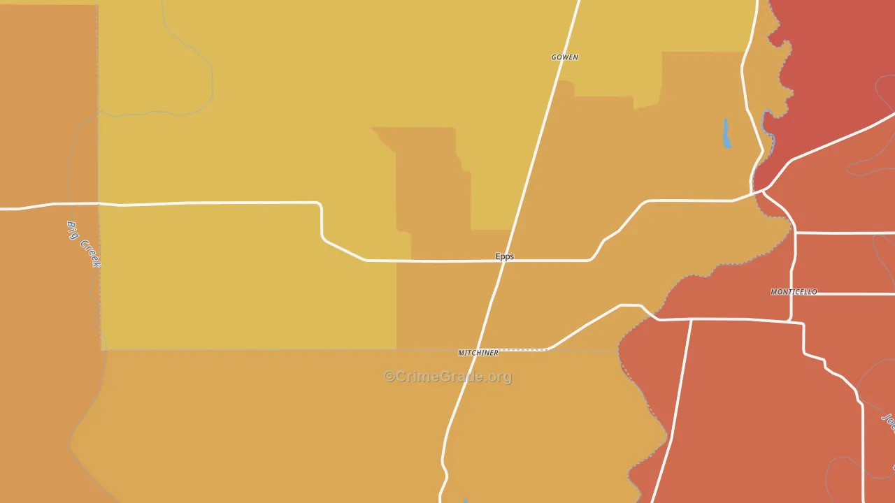 Epps, LA Map of Assault Rates