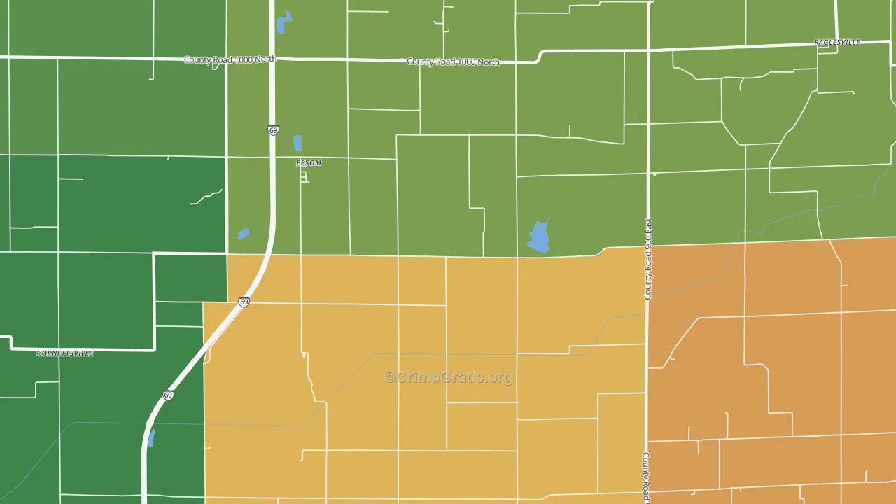 Epsom, IN Map of Assault Rates