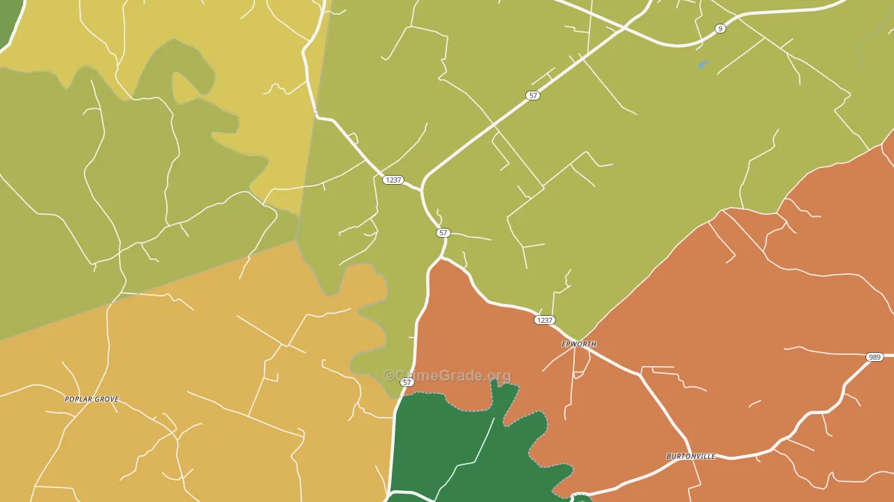 Epworth, KY Map of Assault Rates