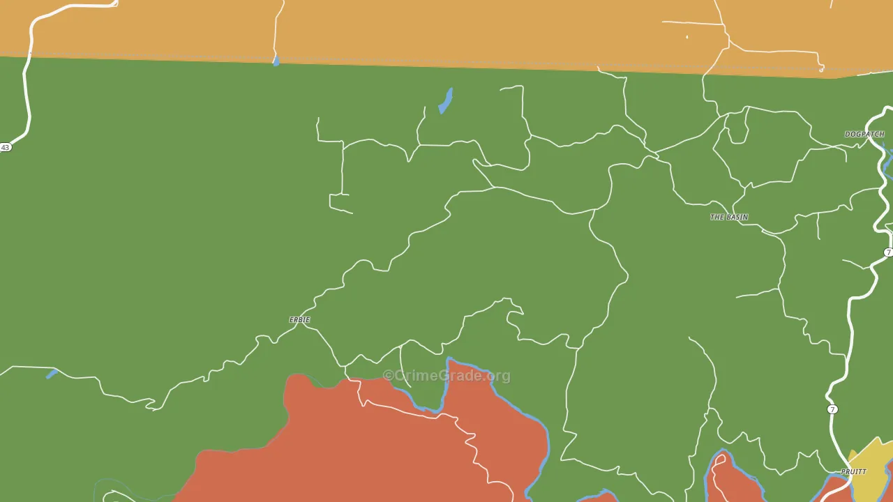 Erbie, AR Map of Assault Rates