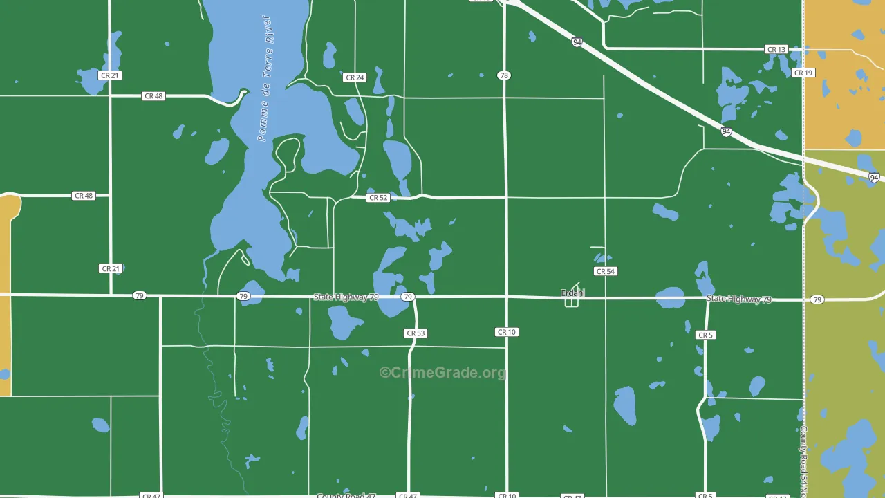 Erdahl, MN Map of Assault Rates
