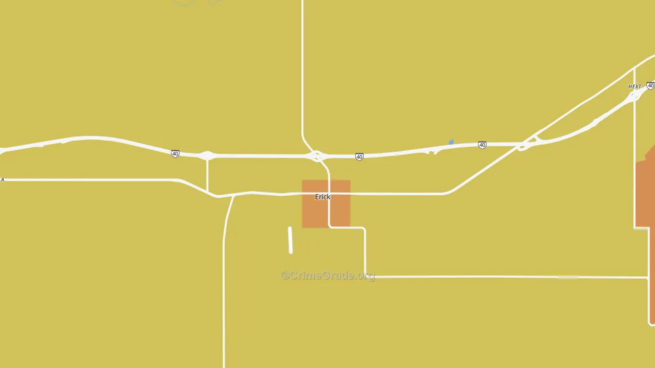 Erick, OK Map of Assault Rates