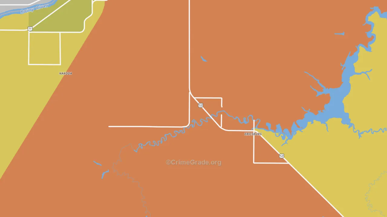 Ericsburg, MN Map of Assault Rates