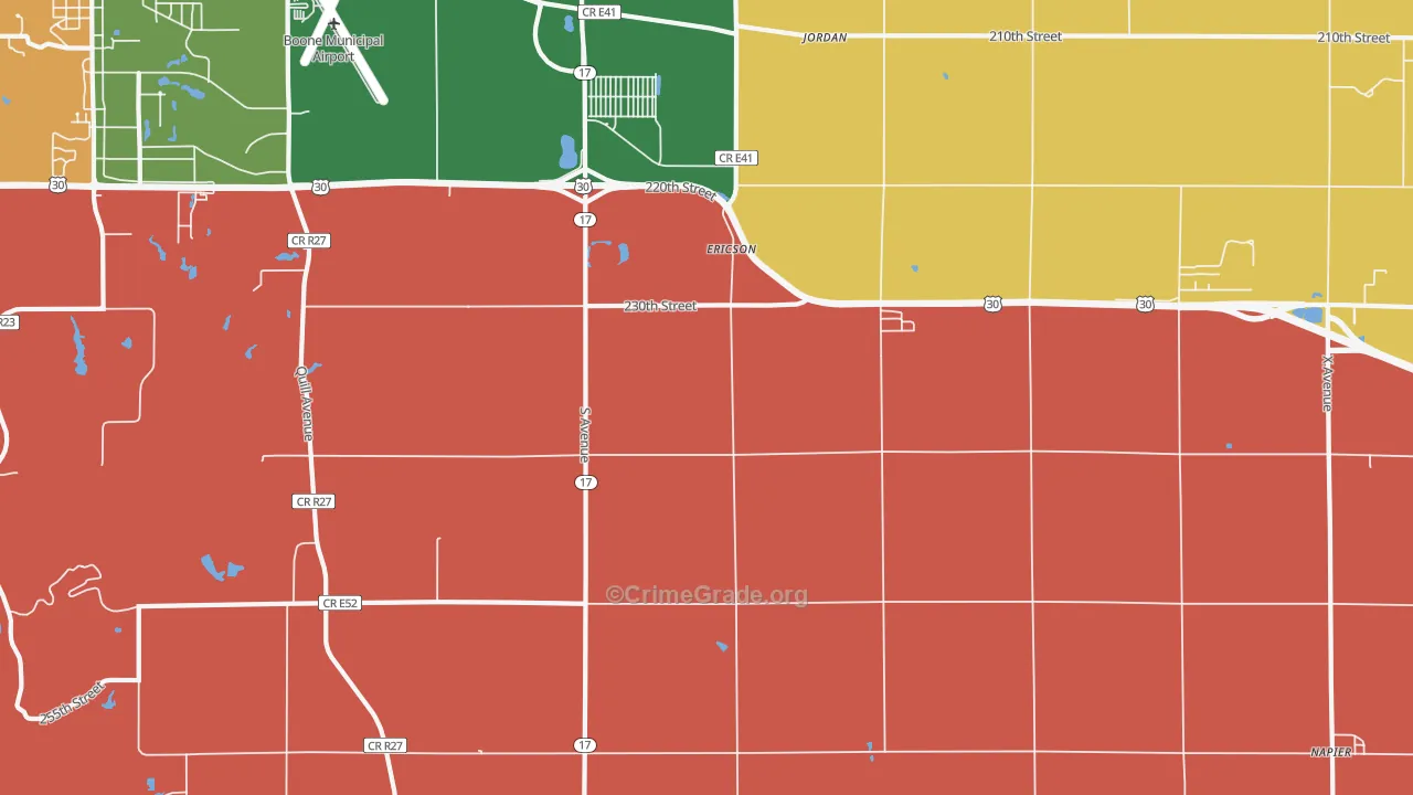Ericson, IA Map of Assault Rates
