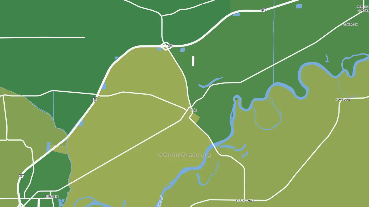 Erie, IL Map of Assault Rates