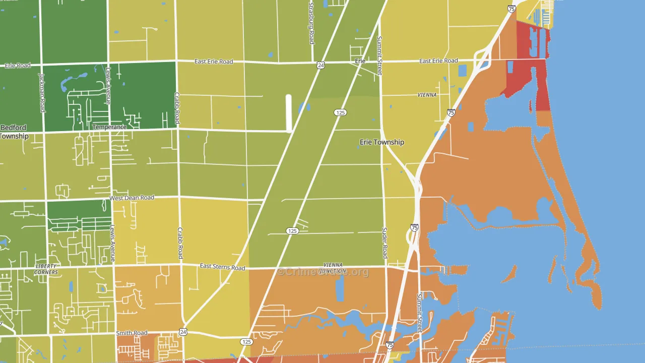Erie, MI Map of Assault Rates