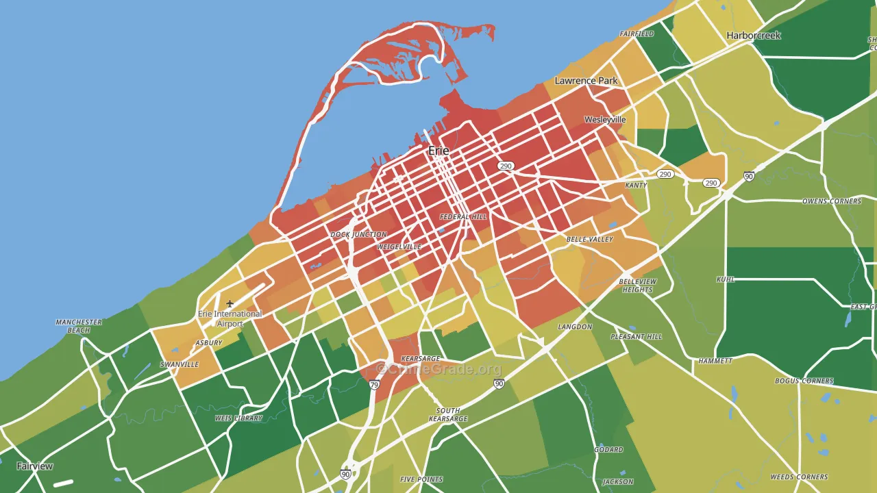 Erie, PA Map of Assault Rates
