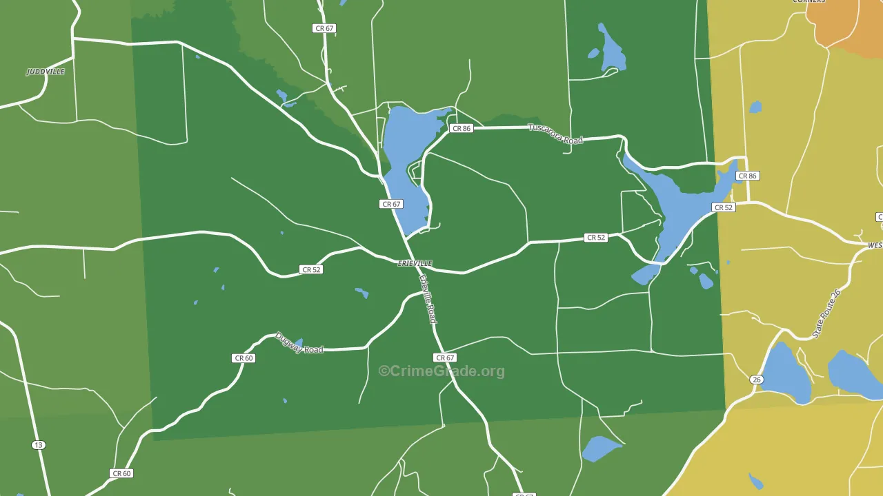 Erieville, NY Map of Assault Rates