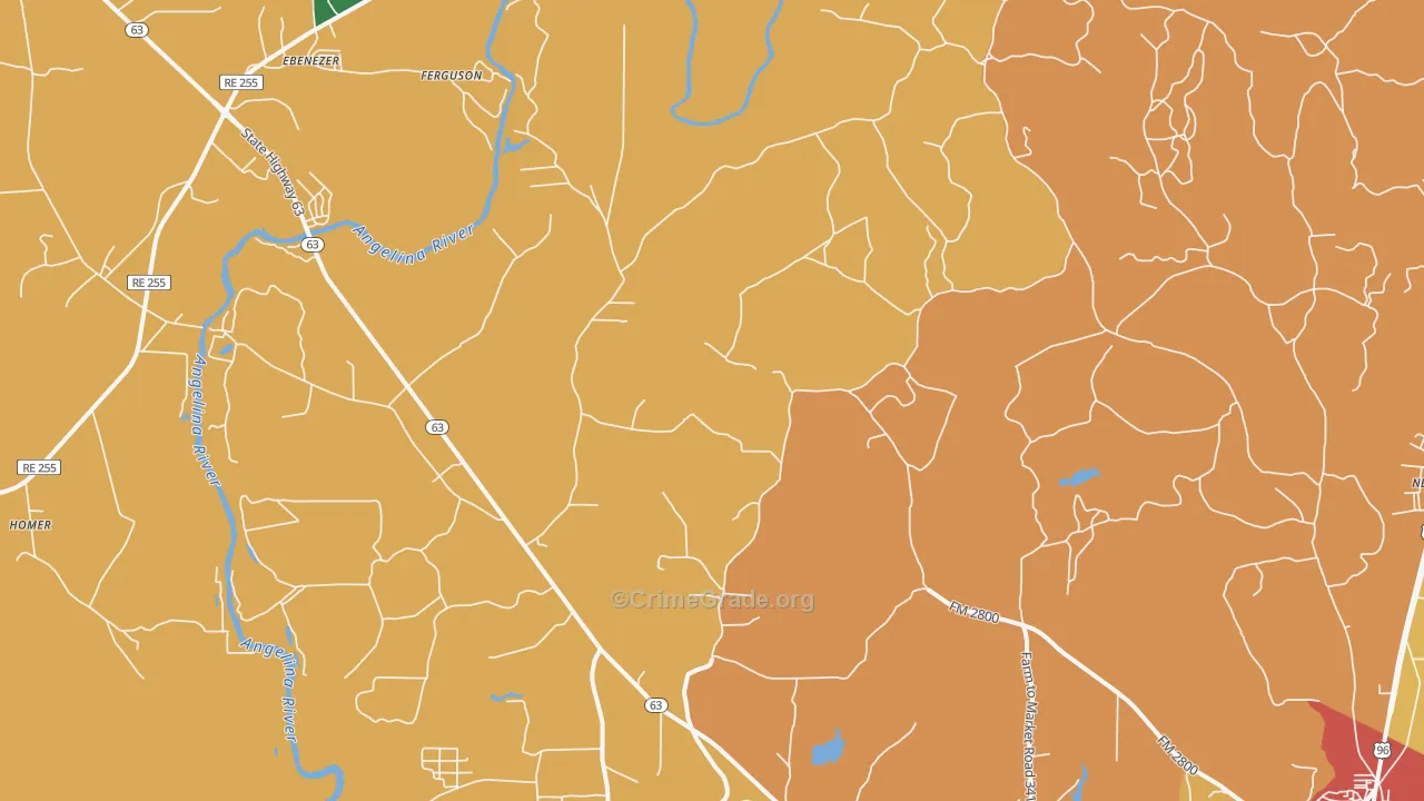 Erin, TX Map of Assault Rates