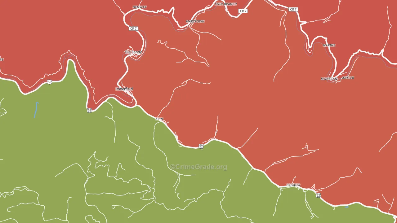 Erin, WV Map of Assault Rates
