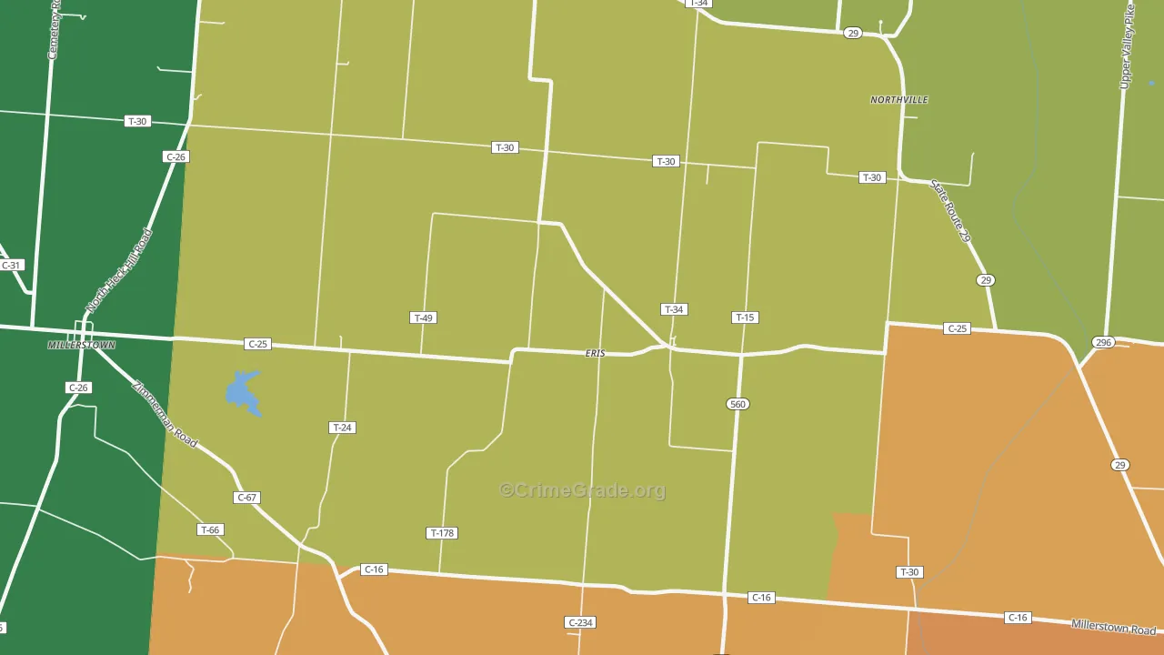 Eris, OH Map of Assault Rates