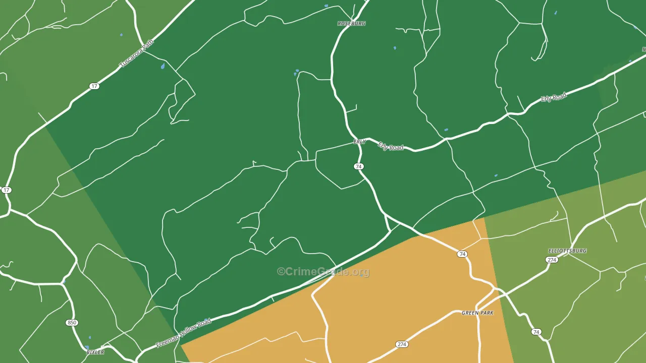 Erly, PA Map of Assault Rates