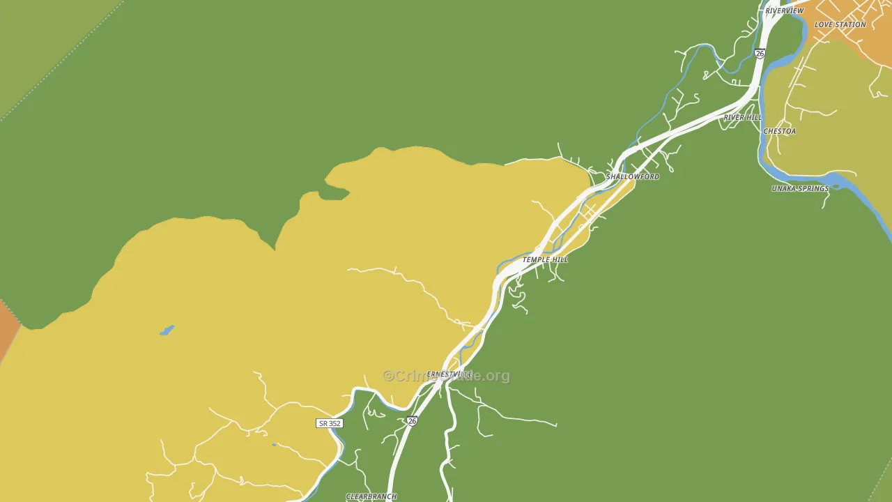 Ernestville, TN Map of Assault Rates