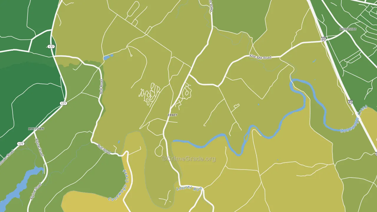 Erney, PA Map of Assault Rates
