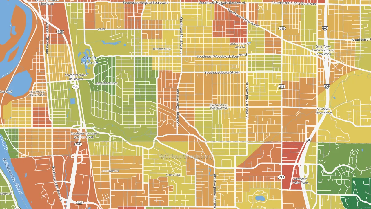 Errol Heights, Portland, OR Map of Assault Rates