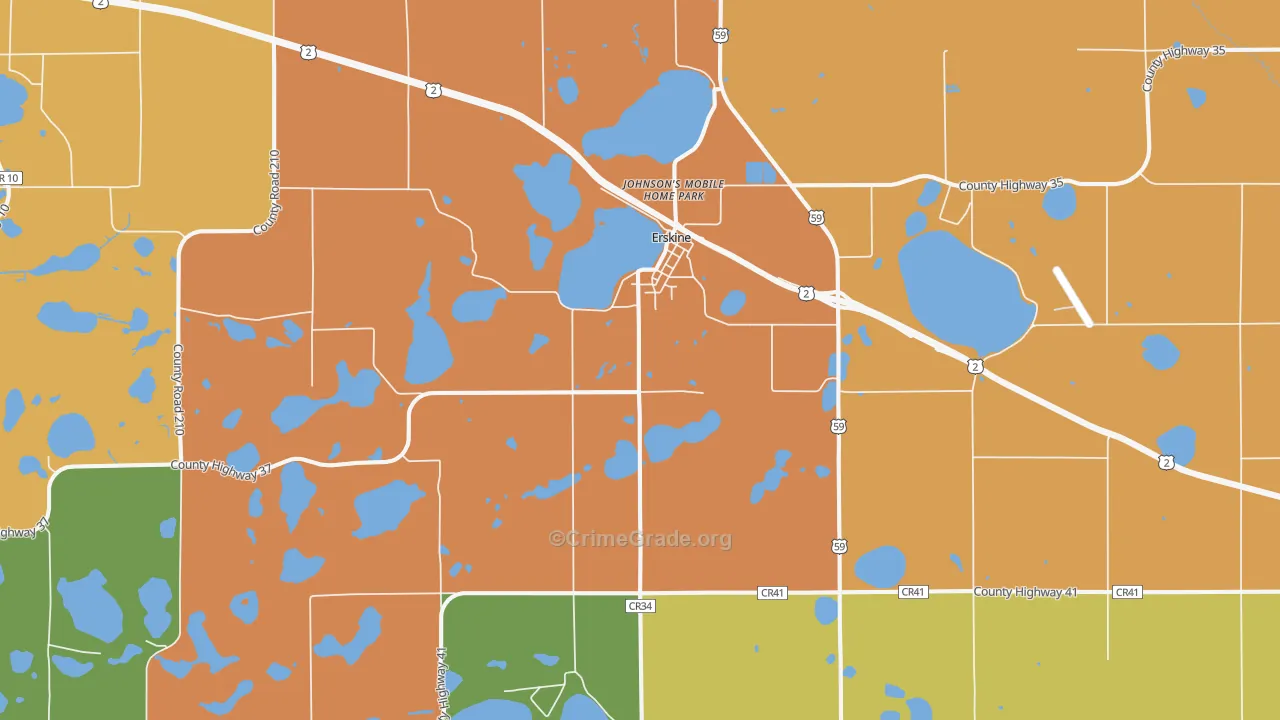 Erskine, MN Map of Assault Rates