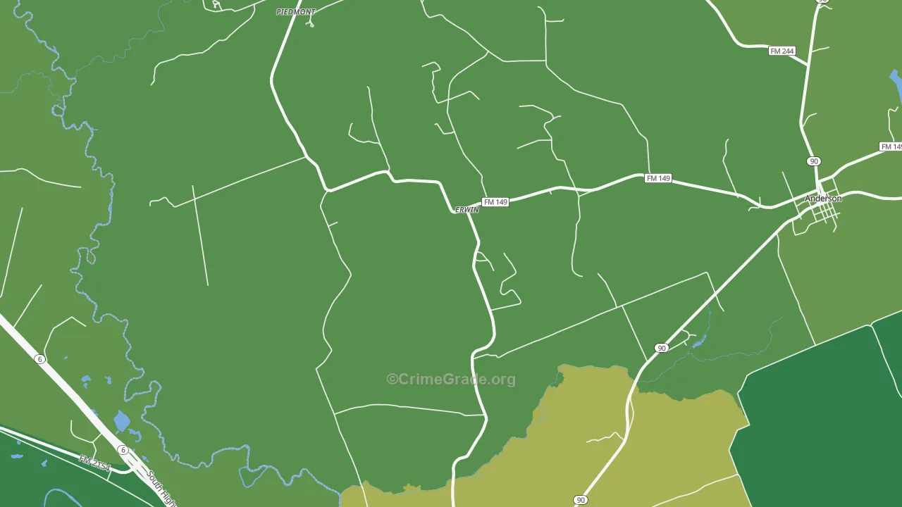 Erwin, TX Map of Assault Rates