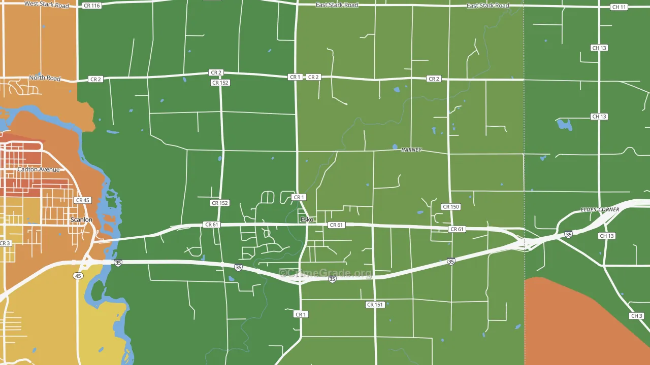 Esko, MN Map of Assault Rates