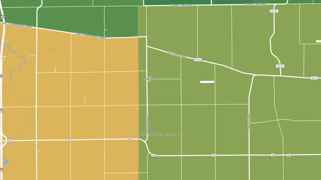 Esmond, IL Map of Assault Rates