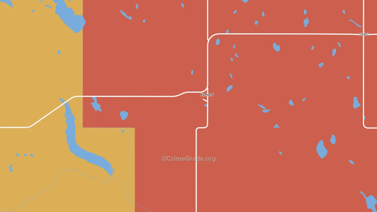Esmond, ND Map of Assault Rates