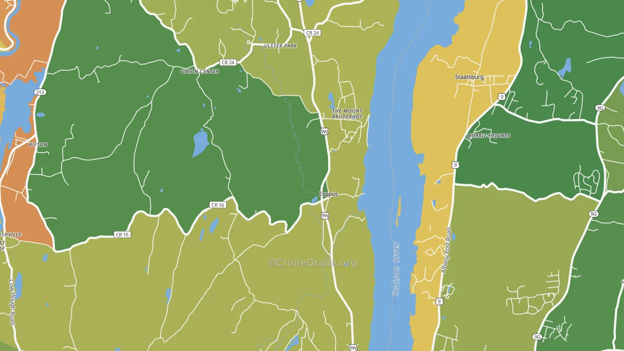 Esopus, NY Map of Assault Rates