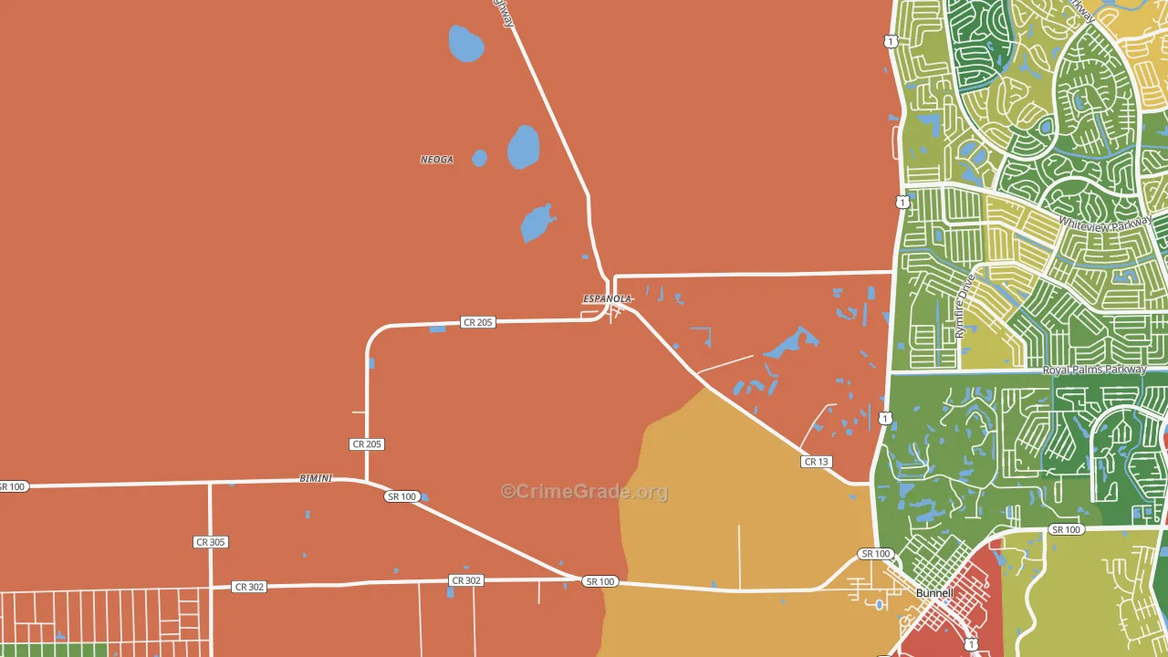 Espanola, FL Map of Assault Rates