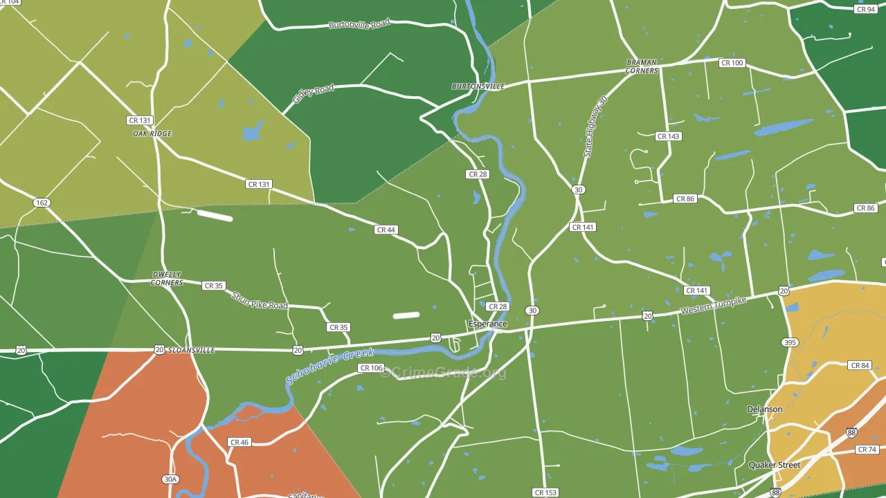 Esperance, NY Map of Assault Rates