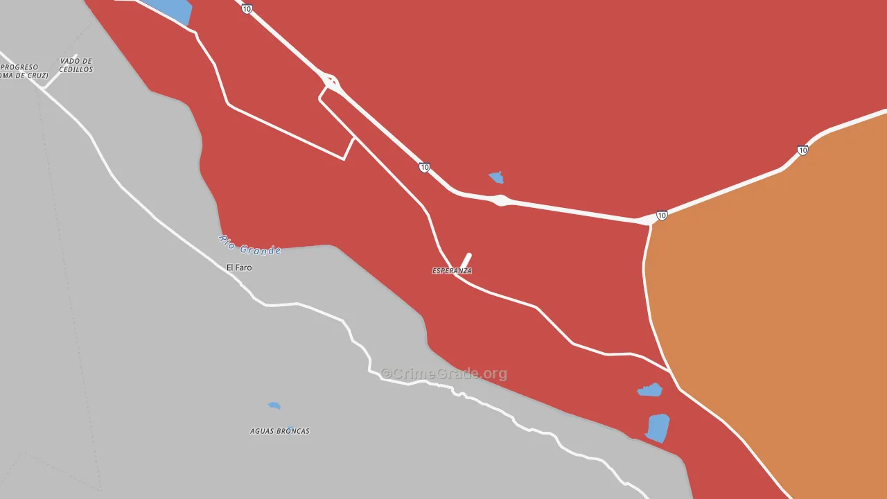 Esperanza, TX Map of Assault Rates