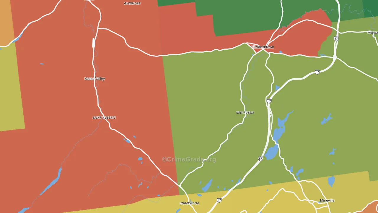 Essex County, NY Map of Assault Rates