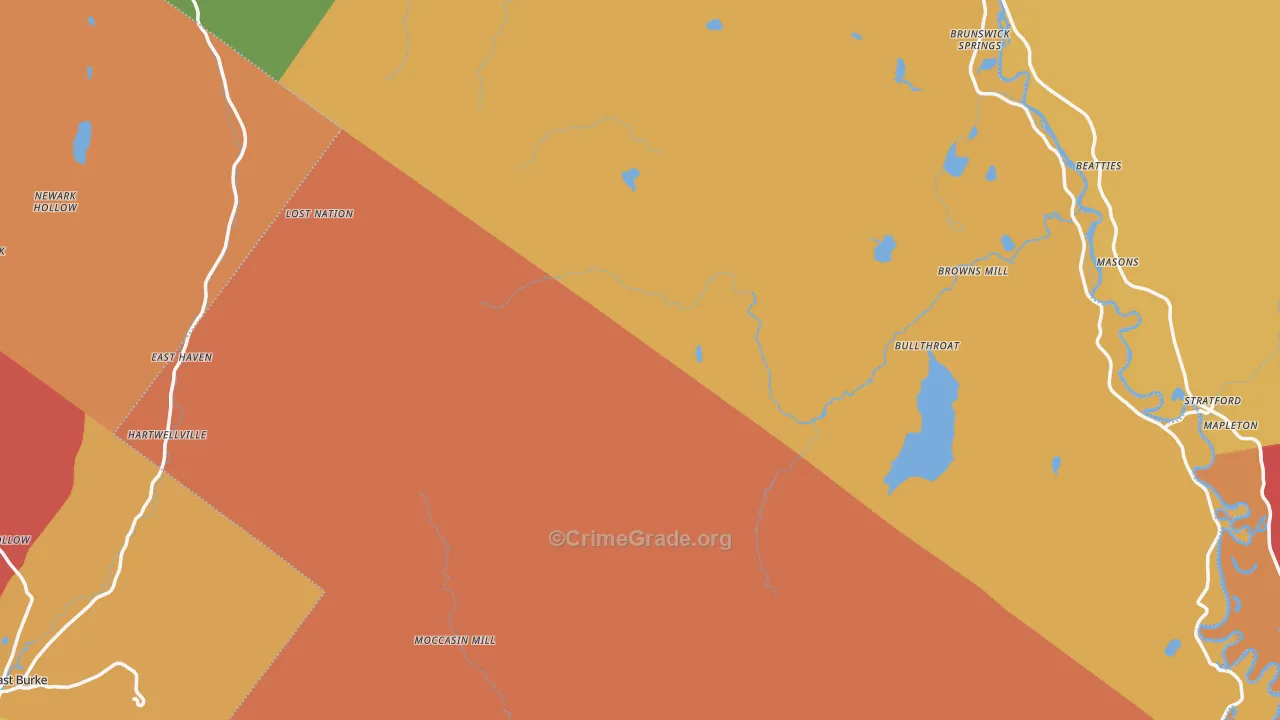 Essex County, VT Map of Assault Rates