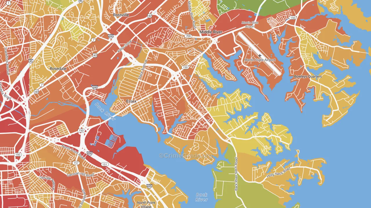 Essex, MD Map of Assault Rates