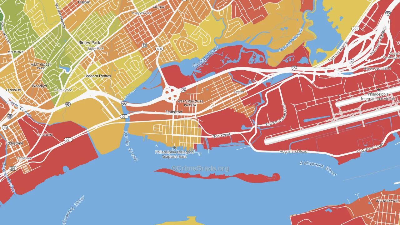 Essington, PA Map of Assault Rates