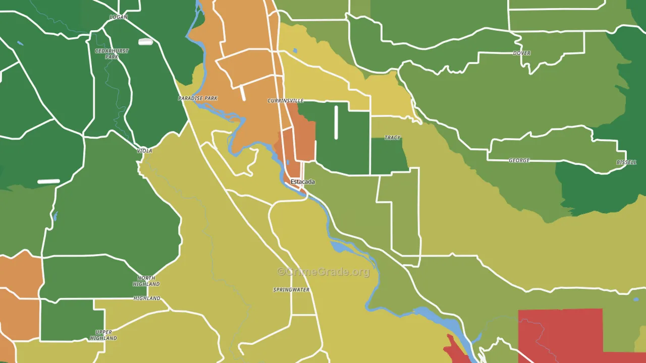 Estacada, OR Map of Assault Rates