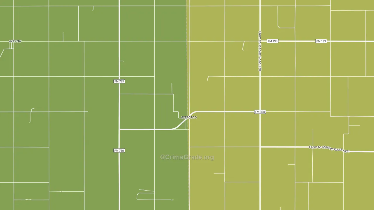 Estacado, TX Map of Assault Rates